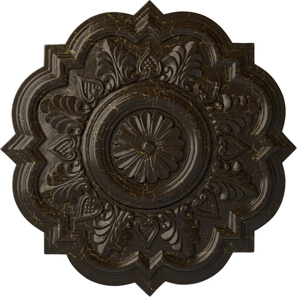 Ekena Millwork Deria Ceiling Medallion (Fits Canopies up to 6"), 20 1/4"OD x 1 1/2"P, Stone Hearth Crackle CM20DRSHC - main